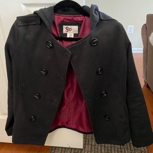 Black button down peacoat